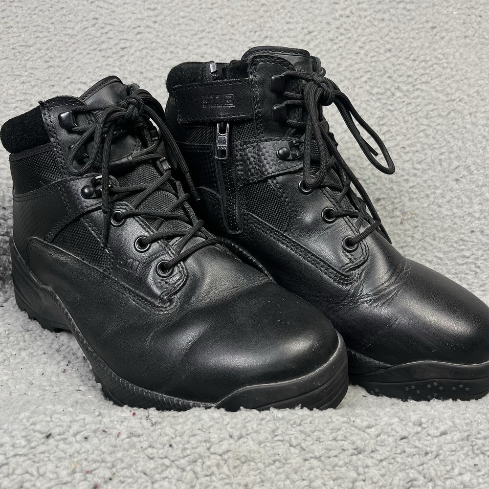 5.11 Tactical Boots Mens 11 Black 12018 ATAC 6" Side Zip Lace Up‎ Moist Wicking